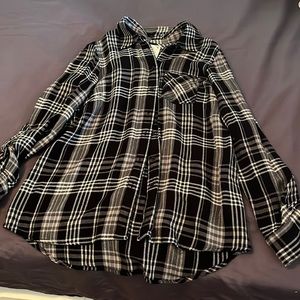 Black and white button down